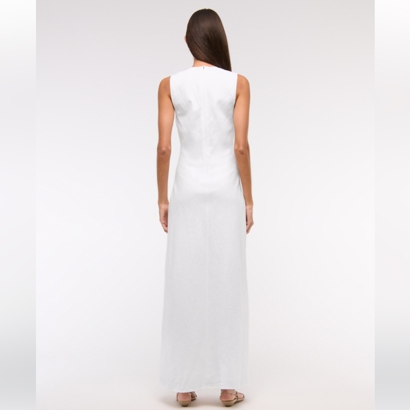 Beaded Plunge Linen-Blend Maxi Dress - Picture 4 of 5